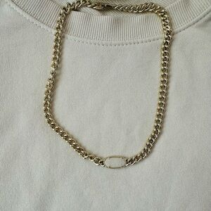 KENDRA SCOTT Elisa Gold Plated NECKLACE with MULTIFACETED Quartz Pendant.